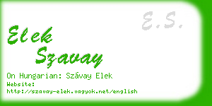 elek szavay business card